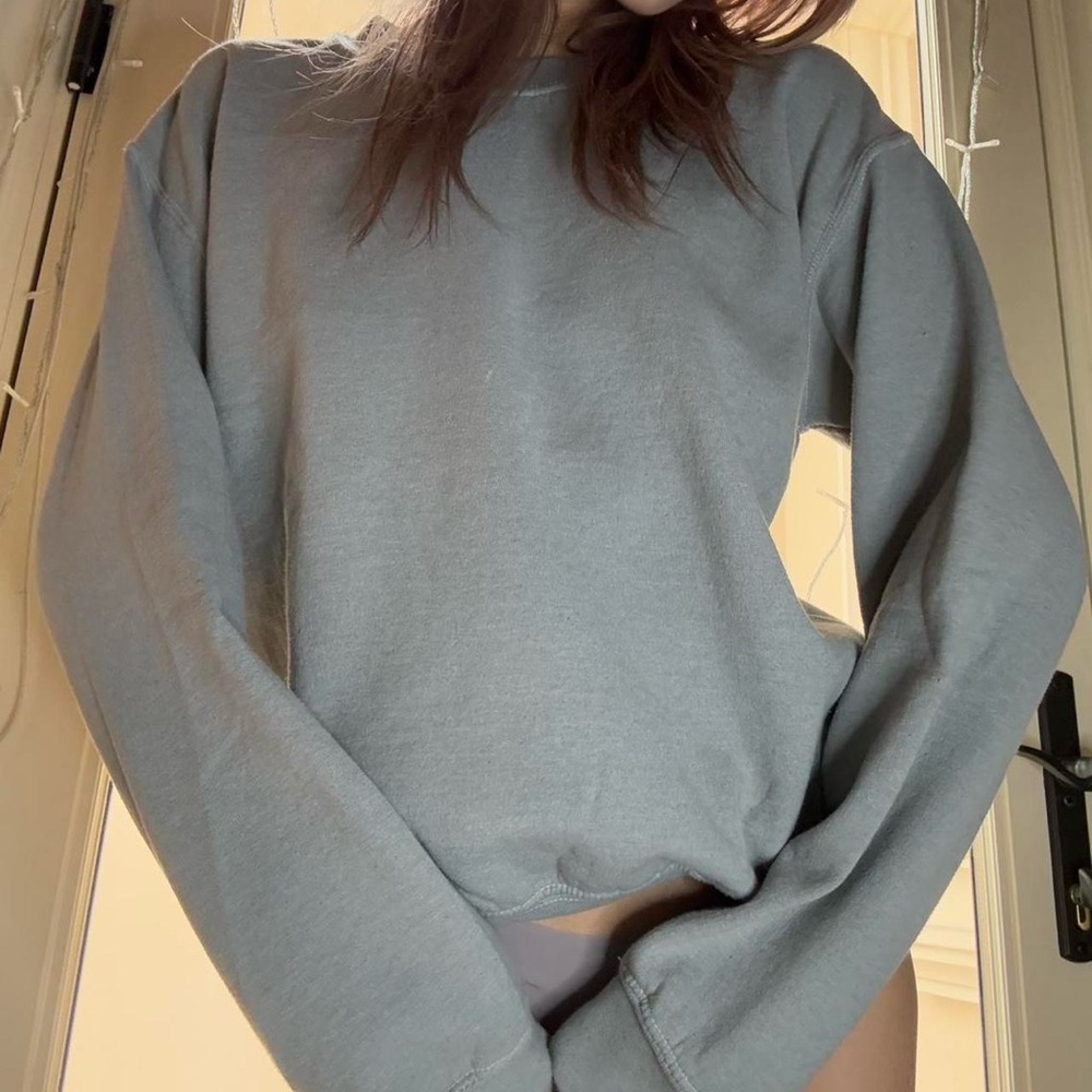 Brandy Melville J. Galt Greyish Blue Lightweight Sweatshirt
